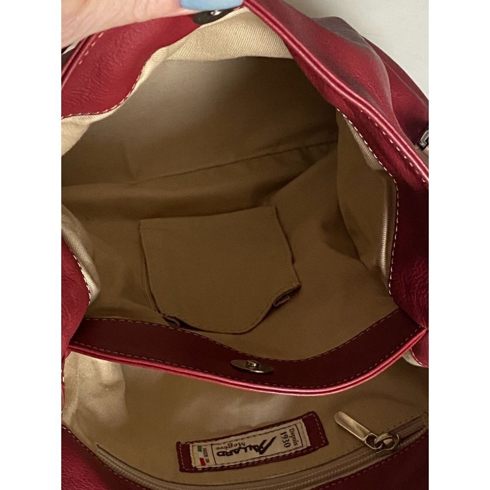 Allard Megeve Like New Made in Italy Carmine Red Bucket Style Leather Bag - Picture 11 of 16